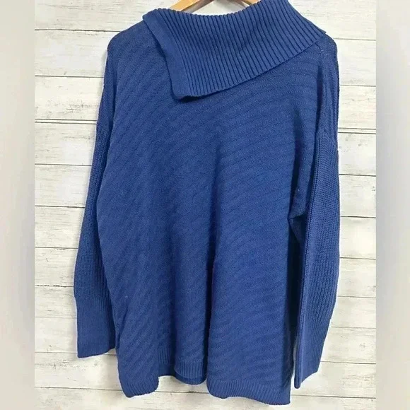 Style & Co Ribbed Button Blue Detail Tunic Sweater Size 1x - Picture 4 of 9